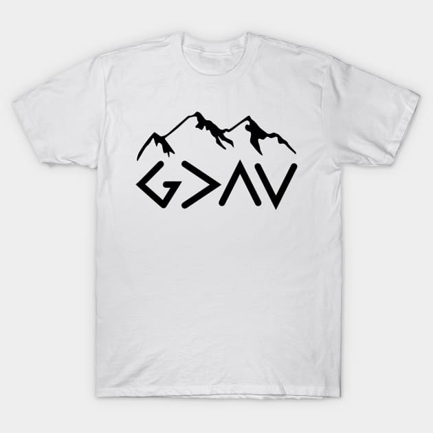 God is Greater Than The Highs and Lows Christian Design T-Shirt by ChristianLifeApparel